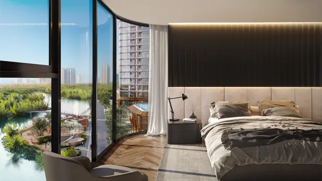 Phối cảnh view từ căn 3 phòng ngủ tháp Cove