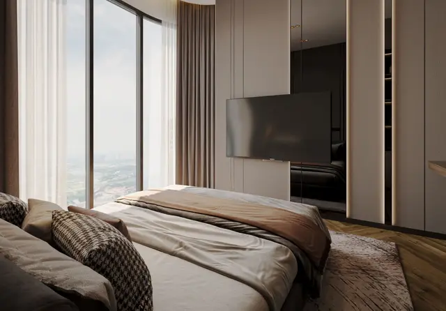 Nhà mẫu căn 2 phòng ngủ, phòng ngủ chính