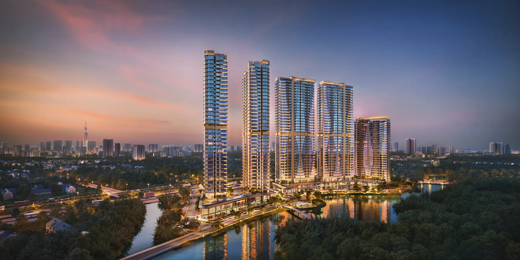 Eaton Park về đêm nhìn từ trên cao